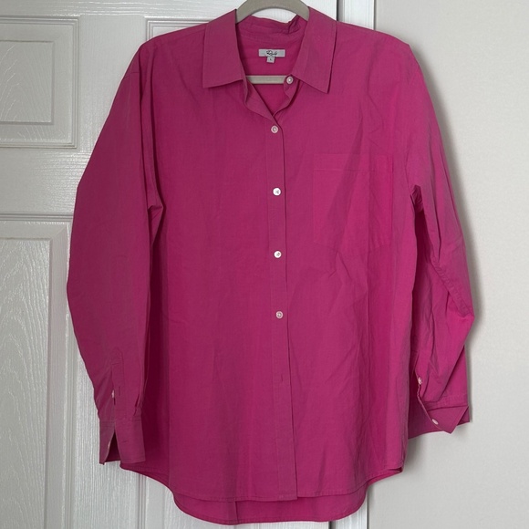 Rails Arlo Button Down in Azalea Women's Size Large Cotton Poplin Tencel - Picture 1 of 8